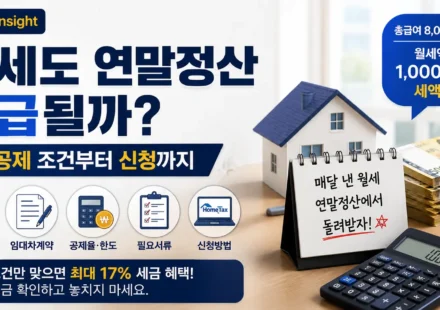 월세 연말정산 세액공제 조건과 신청방법을 설명하는 이미지