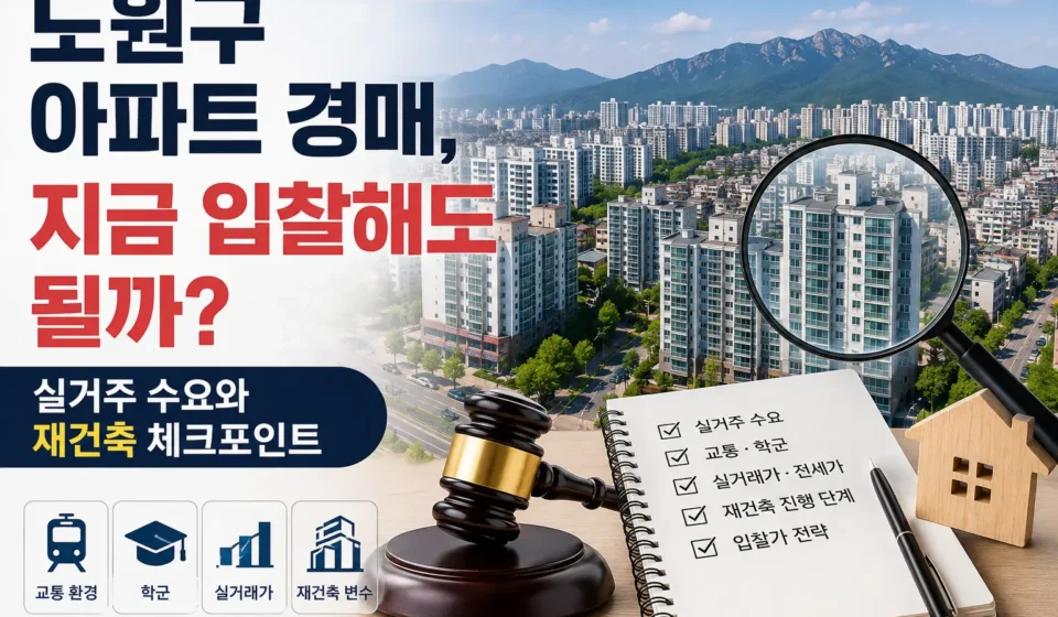 노원구 아파트 경매, 지금 입찰해도 될까? 실거주 수요와 재건축 체크포인트
