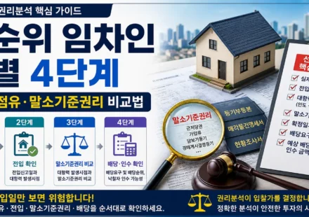 경매 선순위 임차인 판별을 위해 전입 점유 말소기준권리를 비교하는 방법