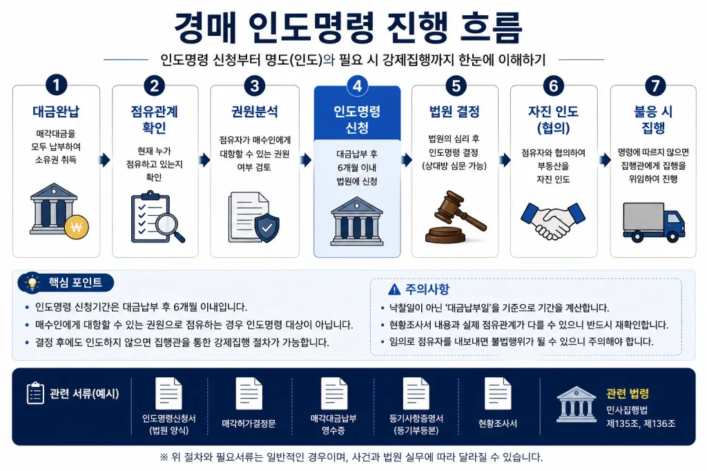 경매 인도명령 신청부터 명도 강제집행까지 절차