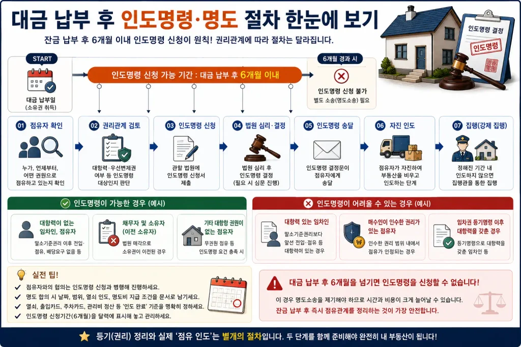 경매 잔금납부 후 인도명령 신청기간 6개월과 명도 절차
