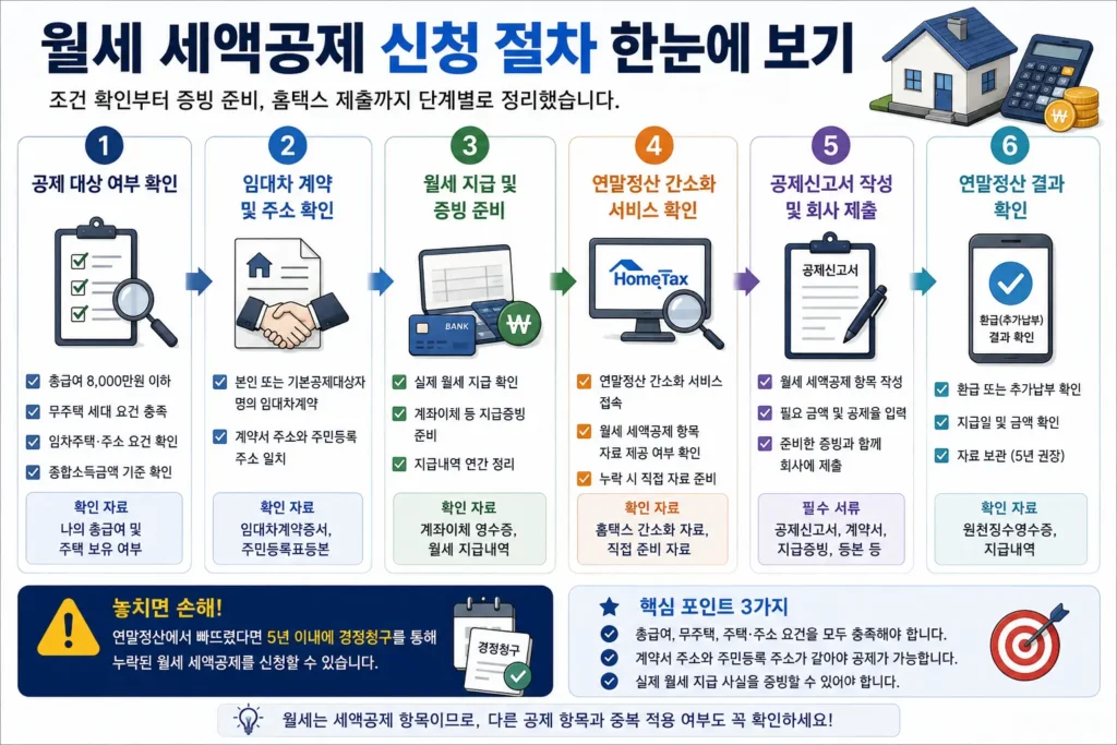 월세 연말정산 월세 세액공제 신청 절차표