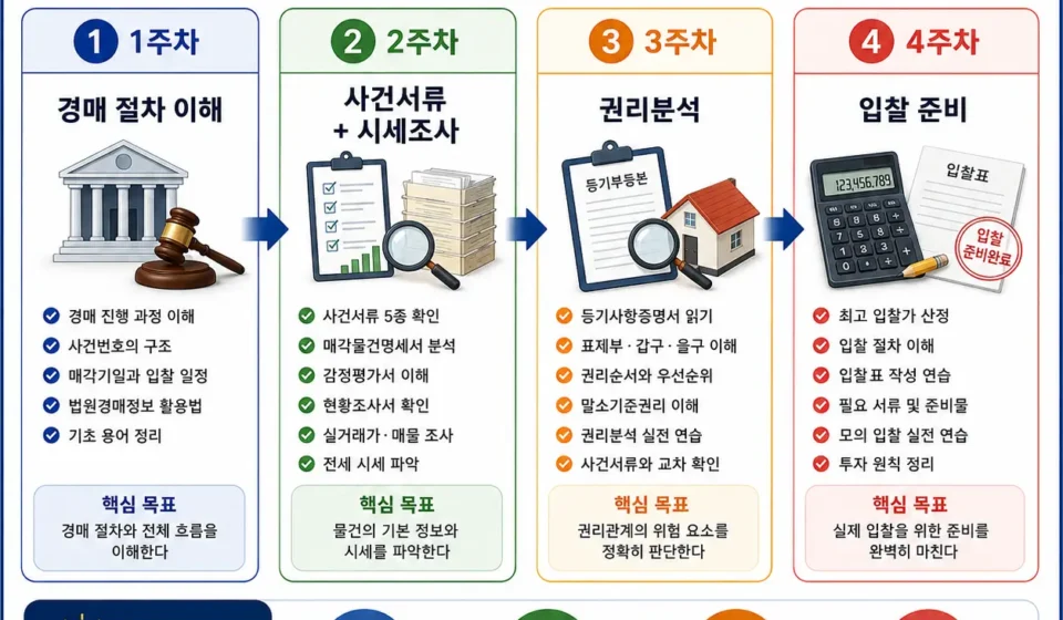 초보자를 위한 부동산 경매 4주 학습 로드맵