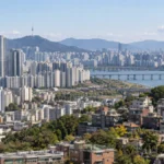 서울 도심과 외곽 아파트 주거지역 전경