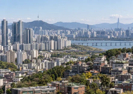 서울 도심과 외곽 아파트 주거지역 전경
