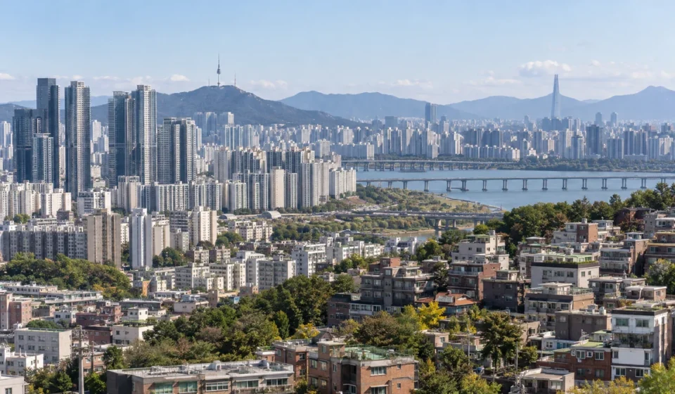 서울 도심과 외곽 아파트 주거지역 전경